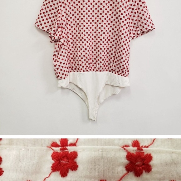 Draper James Floral Embroidered Collared Short Sleeve Bodysuit - Picture 9 of 9